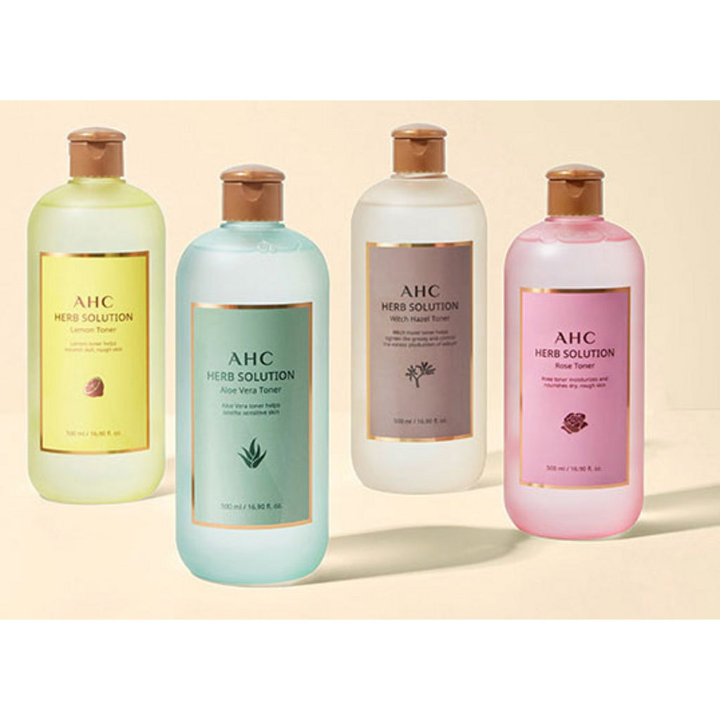 AHC Herbal Solution Rose Toner, 500ml, 1 unit Authentic K-Beauty