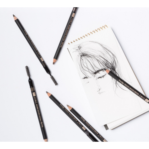 Missha Smudge Proof Wood Eyebrow Pencil, Brown, 1 ea Authentic K-Beauty